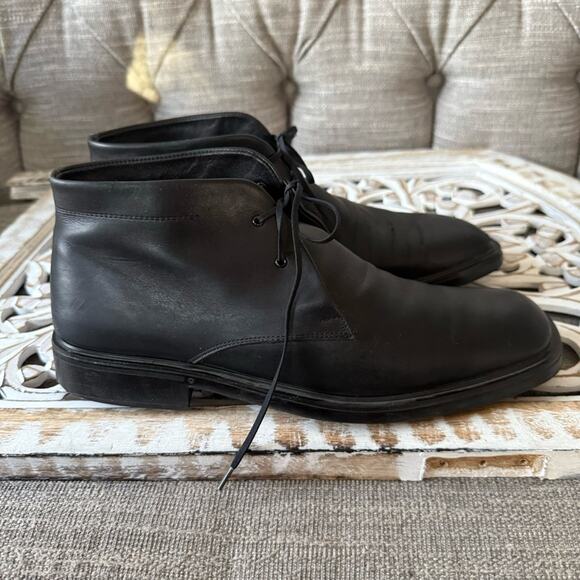 Salvatore Ferragamo Black Leather Ankle Boots Shoes Men’s 8.5 main image 6